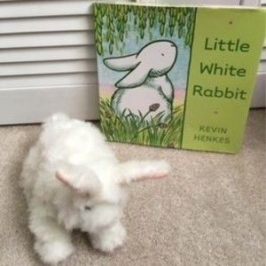 Fur real bunny rabbit white with Kevin henkes book